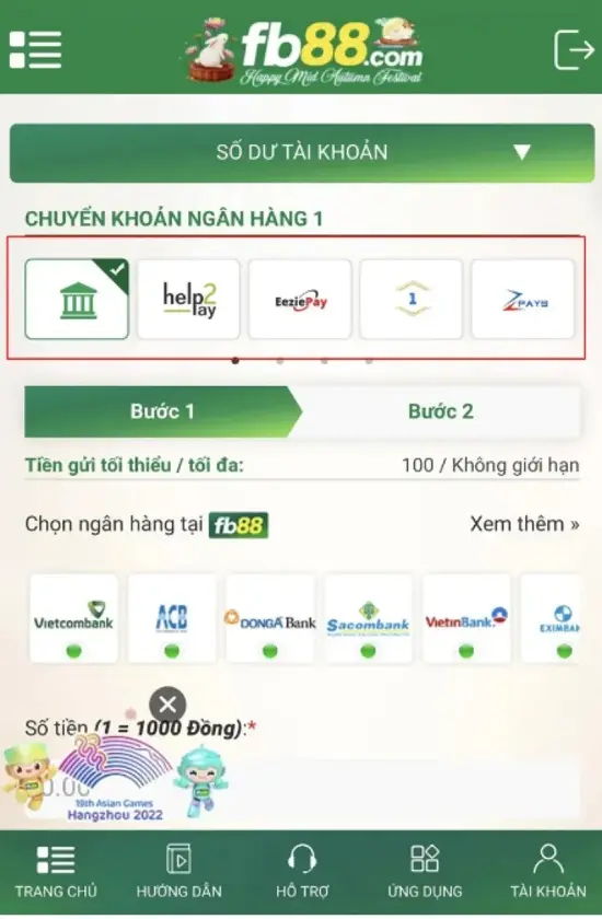 Cách nạp tiền FB88 hiệu quả cao nhất